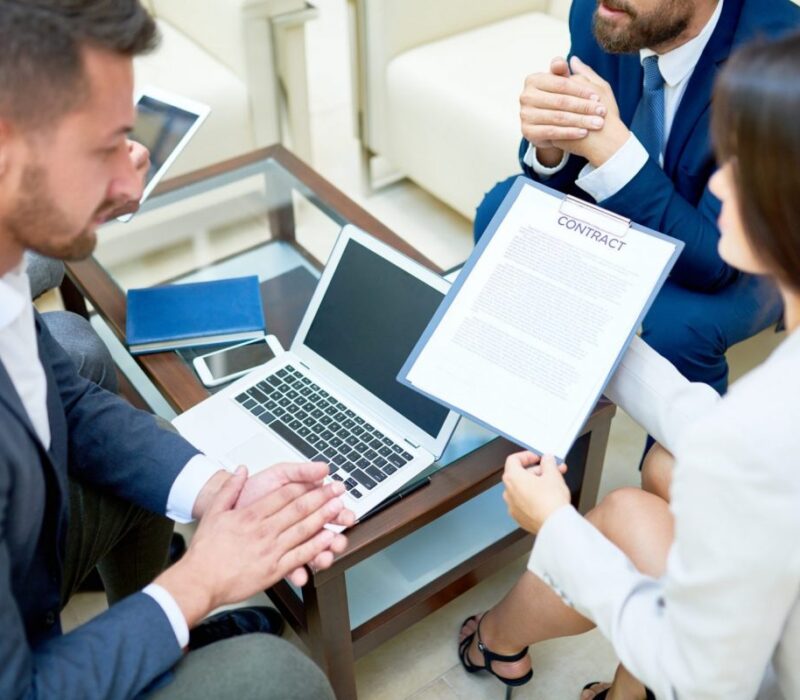 Discussing the legal contracts